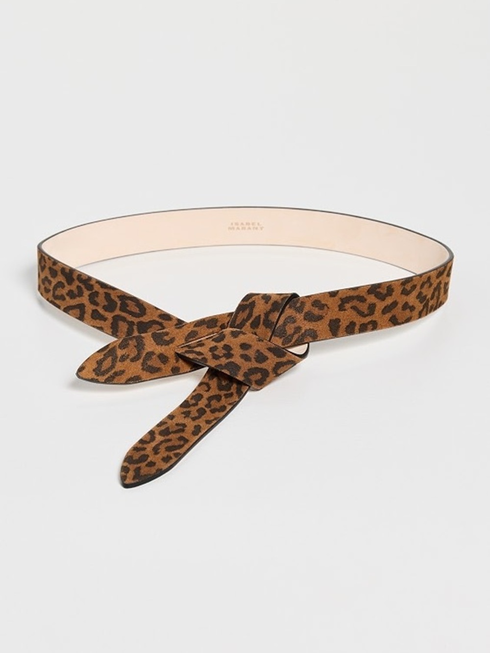 Animal Print Tie-Front Waist Belt - Brown Leopard
